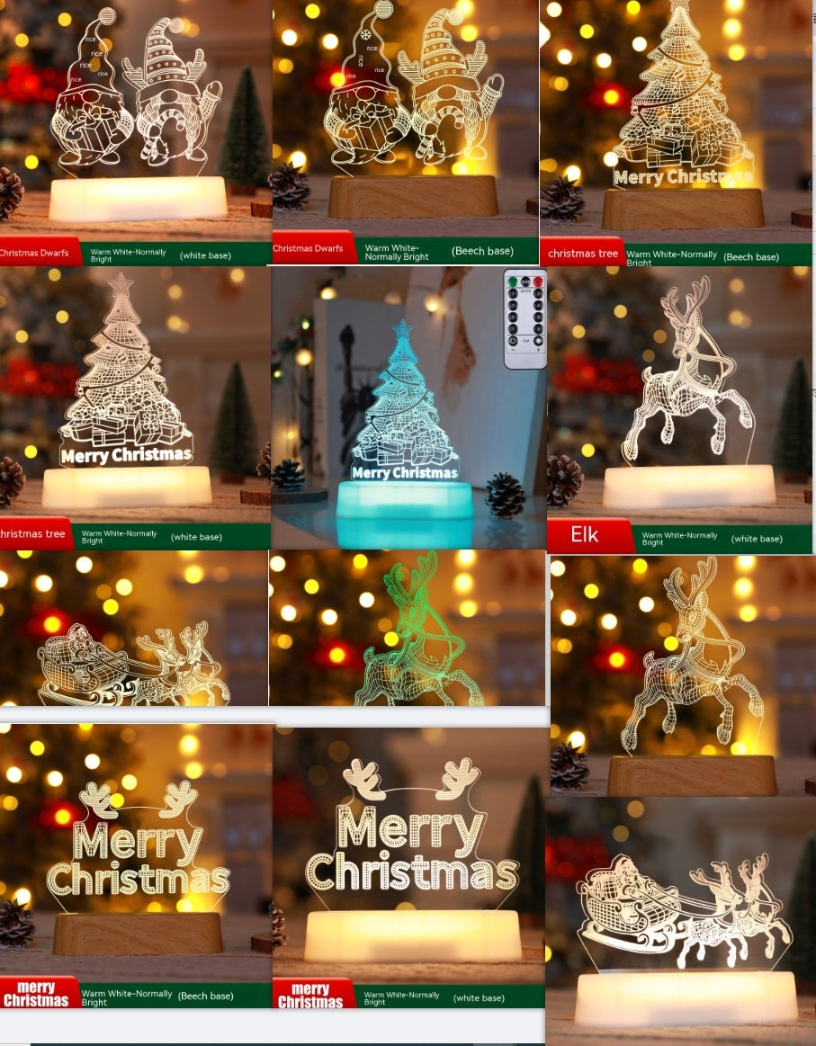 3D Acrylic LED Christmas Night Light
